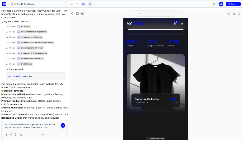 AI IDE Builder - Mobile View